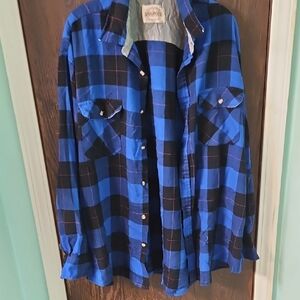Blue Plaid Button-Up Shirt